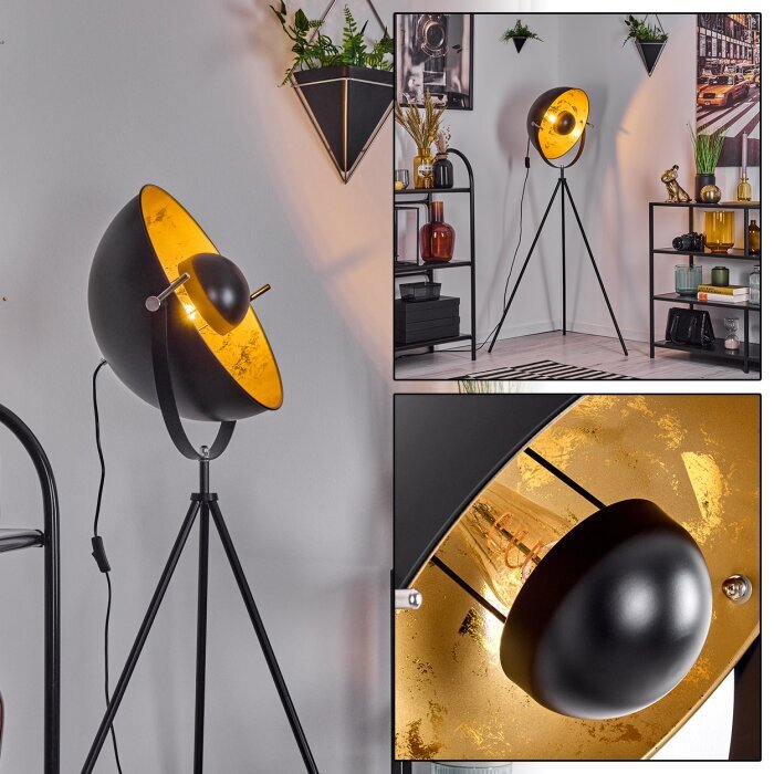 Dreibeinige Stehlampe aus Metall