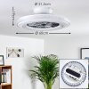 Piacenza Deckenventilator LED Chrom, Weiß, 1-flammig, Fernbedienung