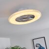Piacenza Deckenventilator LED Chrom, Weiß, 1-flammig, Fernbedienung