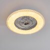 Piacenza Deckenventilator LED Chrom, Weiß, 1-flammig, Fernbedienung