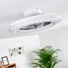 Piacenza Deckenventilator LED Chrom, Weiß, 1-flammig, Fernbedienung