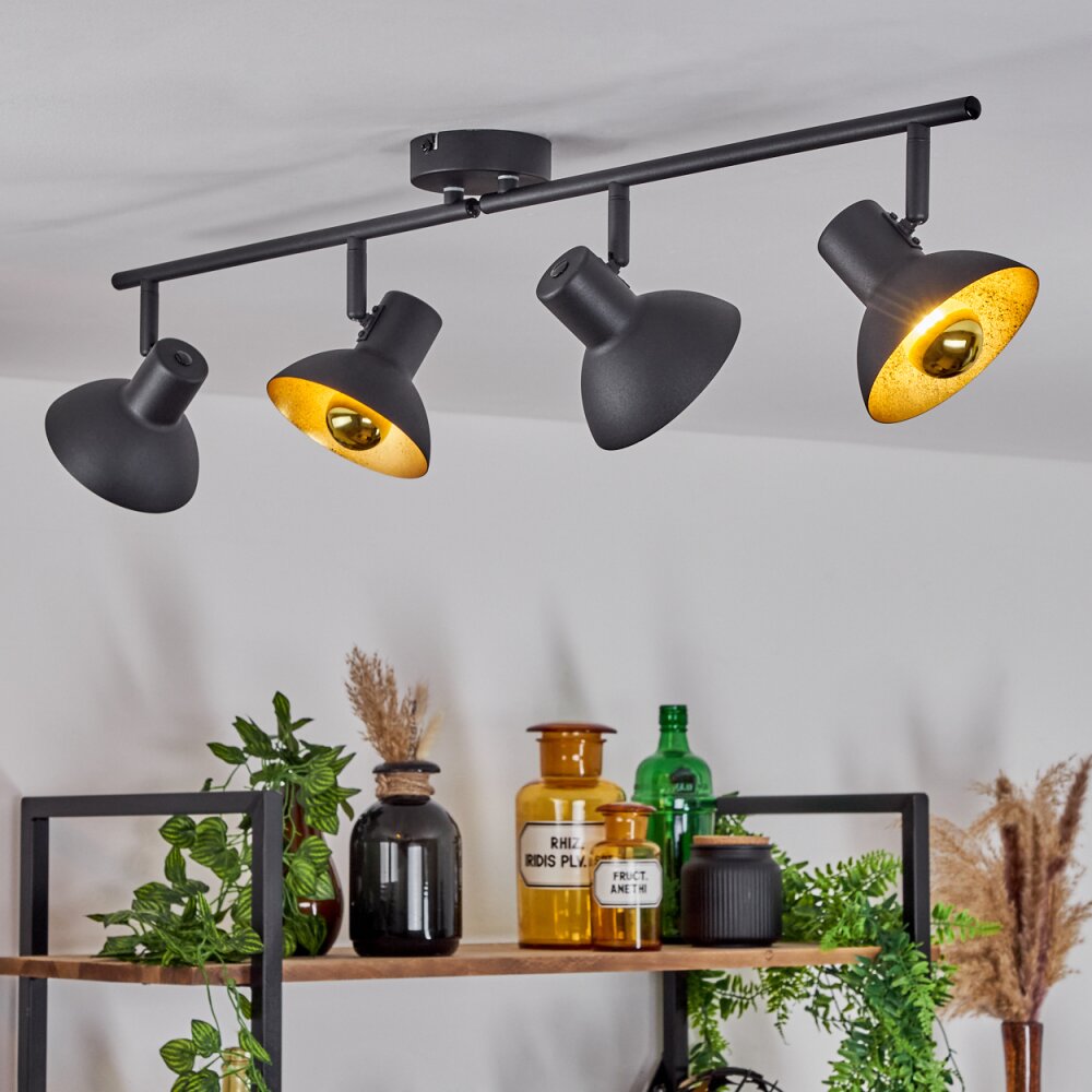 Neiden Deckenleuchte Schwarz-Gold, 4-flammig main product photo