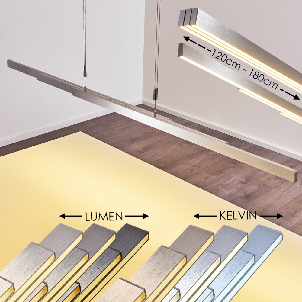 Airolo Pendelleuchte LED Chrom, Nickel-Matt, 3-flammig main product photo