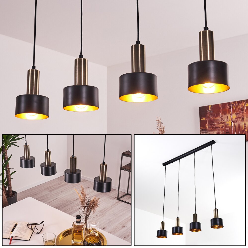 Pretoria Pendelleuchte LED Messing, Schwarz, 4-flammig main product photo