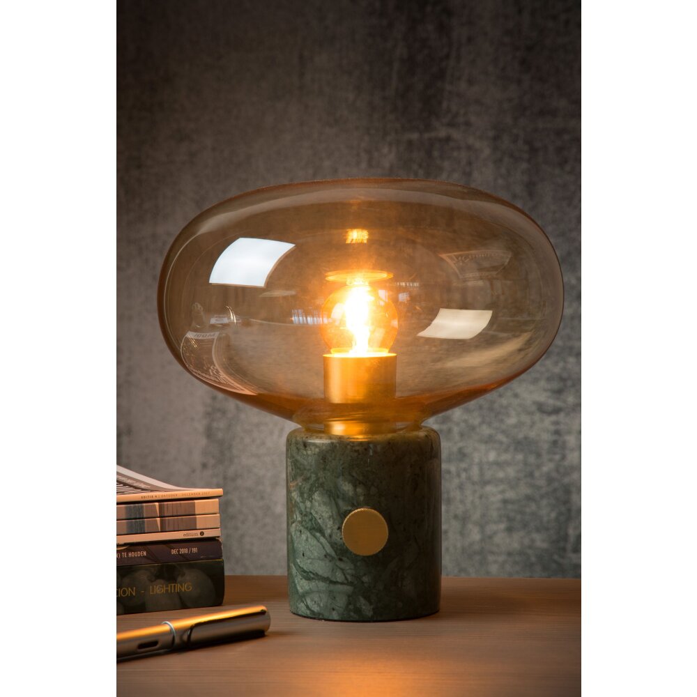 Lucide CHARLIZE Tischlampe Grün, Steinoptik, 1-flammig main product photo