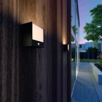 Philips Macaw Außenwandleuchte LED Schwarz, 1-flammig, Bewegungsmelder