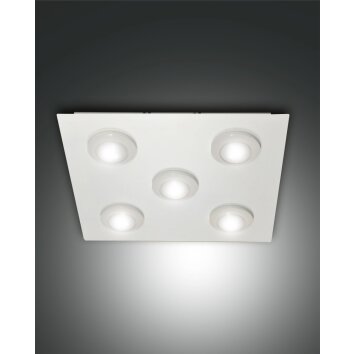 Fabas Luce Swan Deckenleuchte LED Weiß, 5-flammig