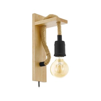 EGLO RAMPSIDE Wandleuchte Braun, Schwarz, 1-flammig