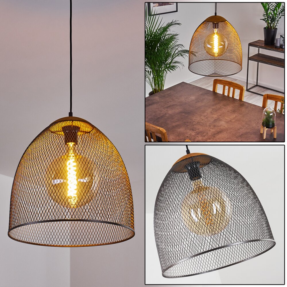 Wesa Hängeleuchte Dunkelbraun, Nickel-Matt, 1-flammig main product photo