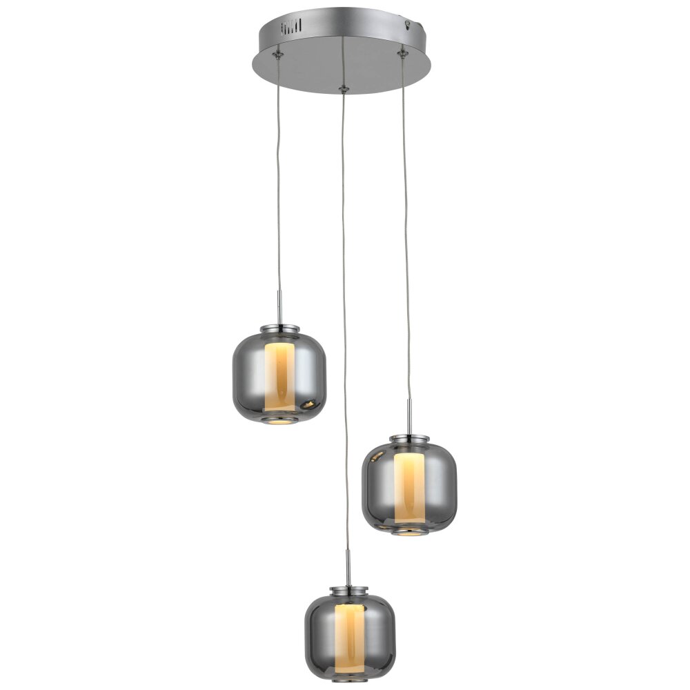 Brilliant Rafa Pendelleuchte LED Chrom, 3-flammig main product photo