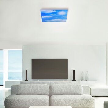 Leuchten Direkt CLOUD Deckenpanel LED Weiß, 1-flammig, Fernbedienung
