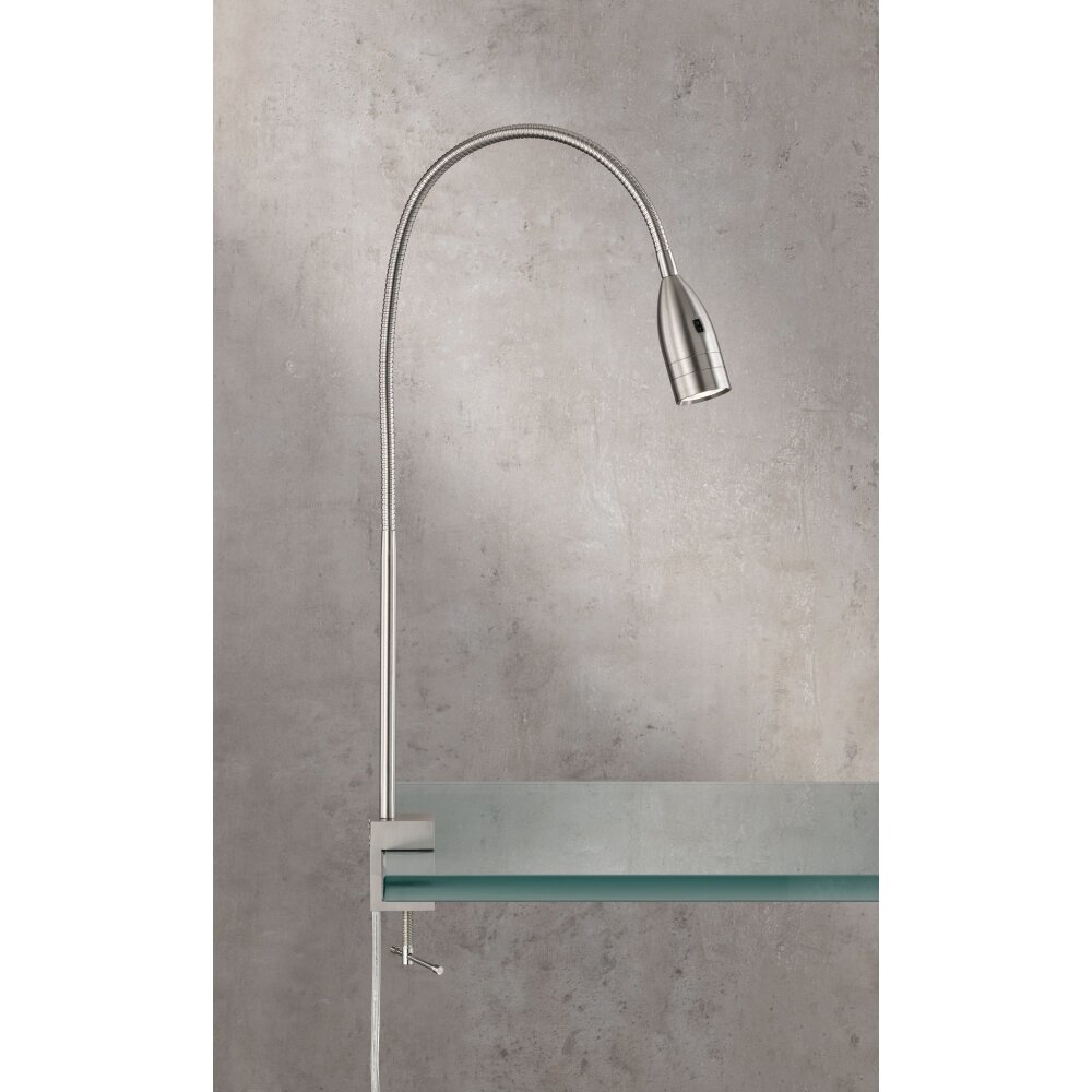 Fischer & Honsel Sten Klemmleuchte LED Nickel-Matt, 1-flammig, Bewegungsmelder main product photo