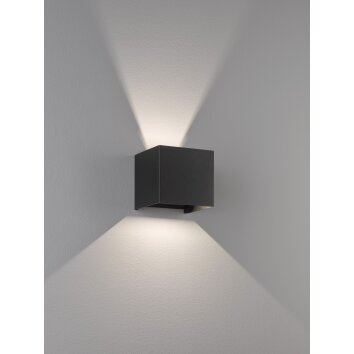 Fischer & Honsel Wall Wandleuchte LED Schwarz, 2-flammig