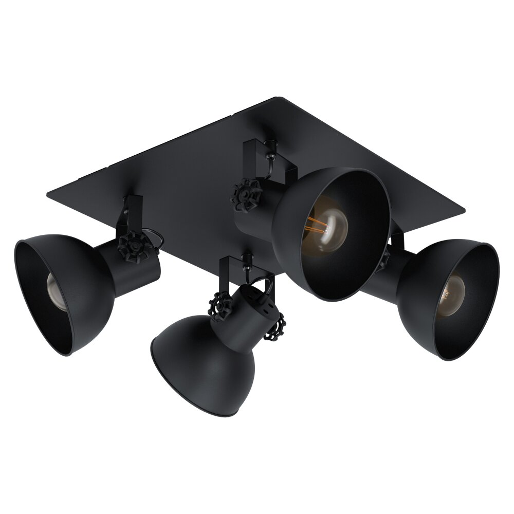 Eglo BARNSTAPLE Deckenleuchte Schwarz, 4-flammig main product photo