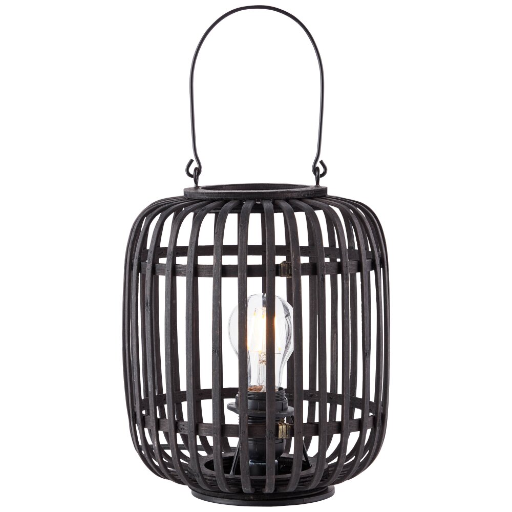 Brilliant WOODROW Tischleuchte Holz dunkel, Schwarz, 1-flammig main product photo