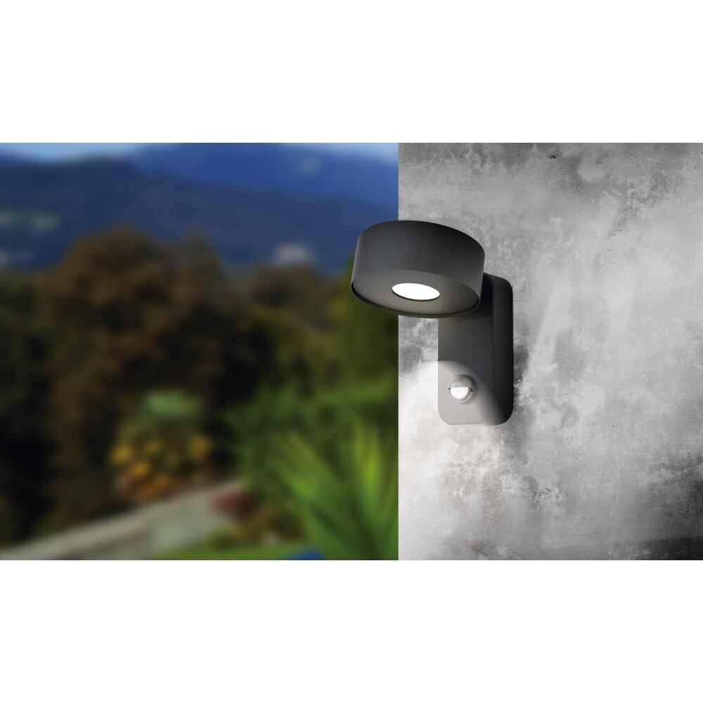 Eglo PALOSCO Außenwandleuchte LED Schwarz, 1-flammig, Bewegungsmelder main product photo