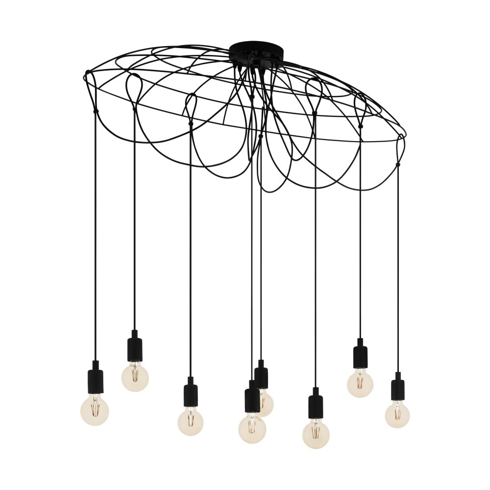 Eglo HOGSMILL Hängeleuchte Schwarz, 8-flammig main product photo