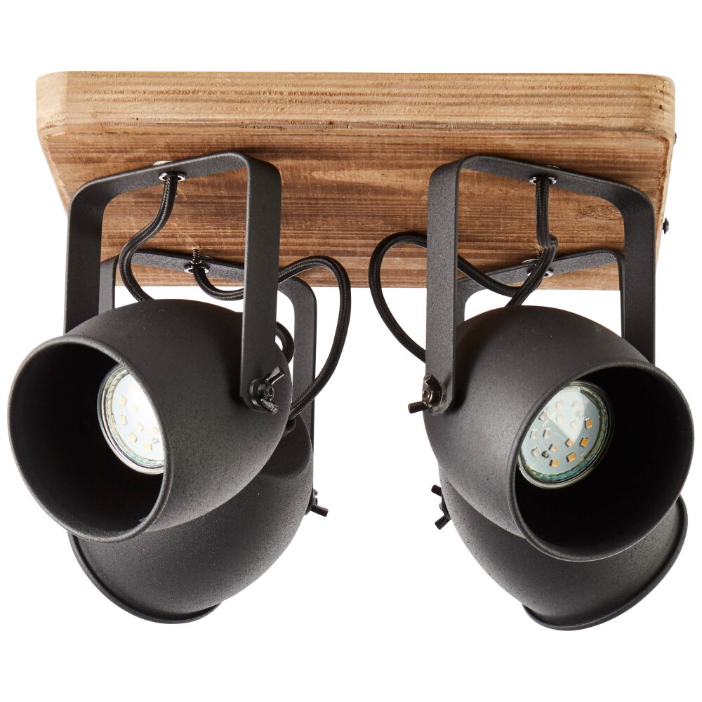Brilliant CROWTON Deckenleuchte Holz dunkel, Schwarz, 4-flammig main product photo