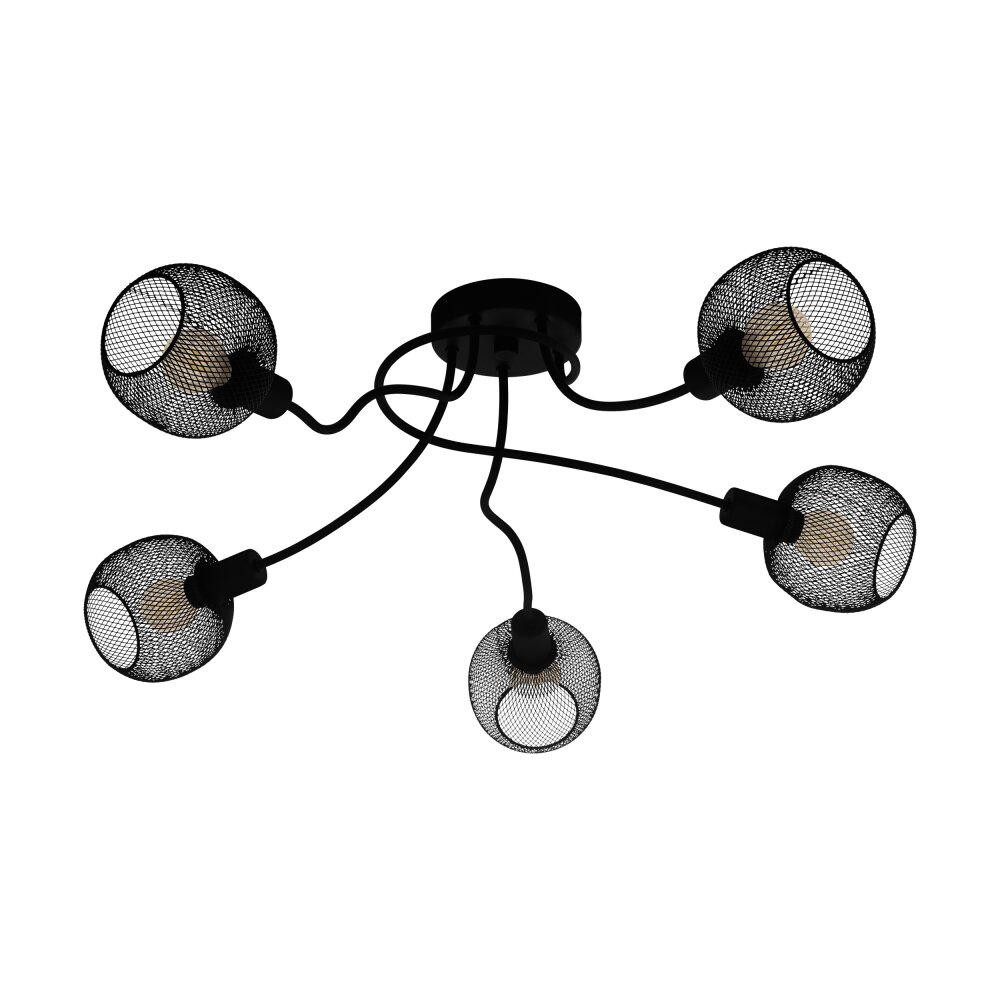 Eglo WRINGTON Deckenleuchte Schwarz, 5-flammig main product photo
