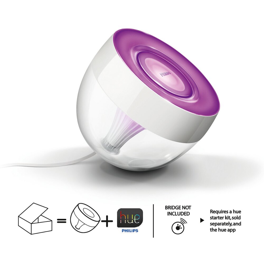 Philips Hue Ambiance White & Color Iris Tischleuchte LED Transparent, Klar, Weiß, 1-flammig, Farbwechsler main product photo
