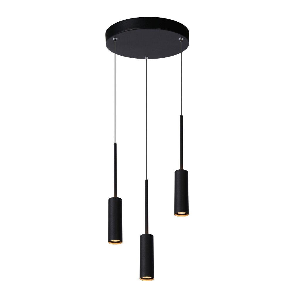 Lucide TUBULE Pendelleuchte LED Schwarz, 3-flammig main product photo
