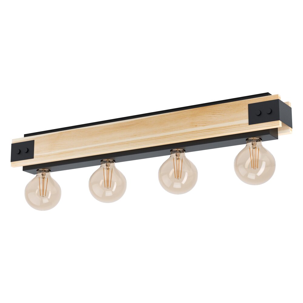 Eglo LAYHAM Deckenleuchte Braun, Schwarz, 4-flammig main product photo