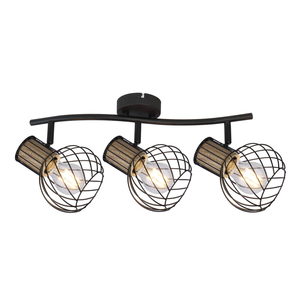 Globo LUISE Strahler Schwarz, 3-flammig main product photo