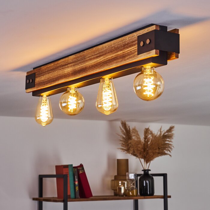 Yuma Deckenleuchte Holz dunkel, Schwarz H3389737 | lampe.de