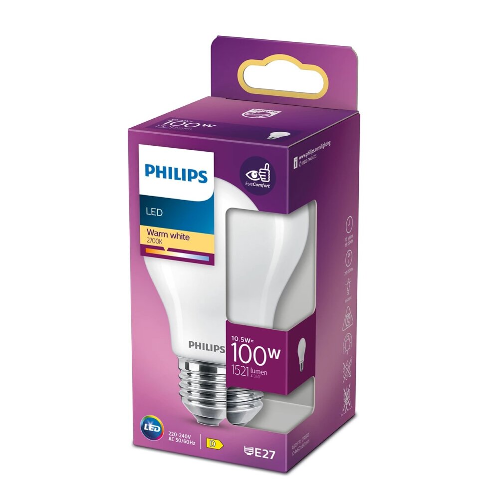 Philips LED Lampe E27 - Birne A60 7,3W 1535lm 2700K ersetzt 100W Einerpack  click-licht.de ab € 13,99