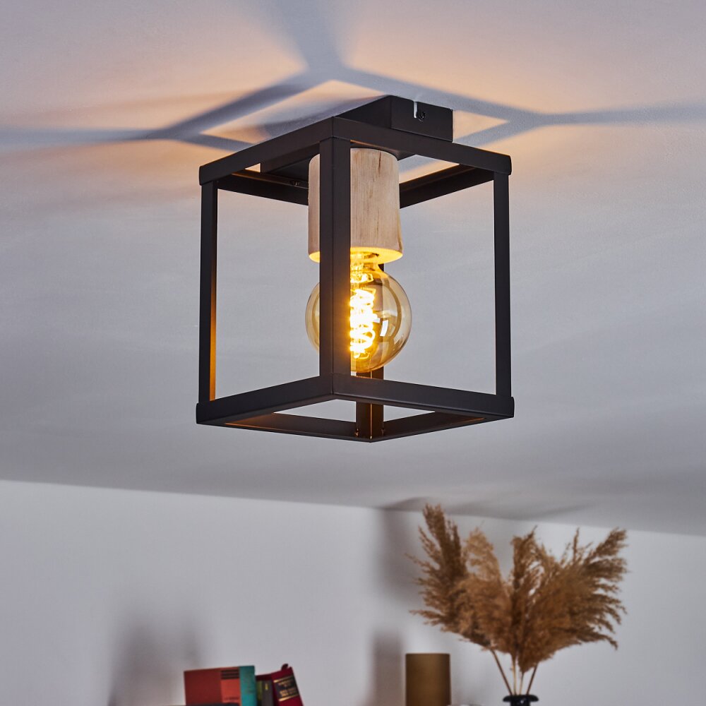 Turiza Deckenleuchte Holz dunkel, Schwarz, 1-flammig main product photo
