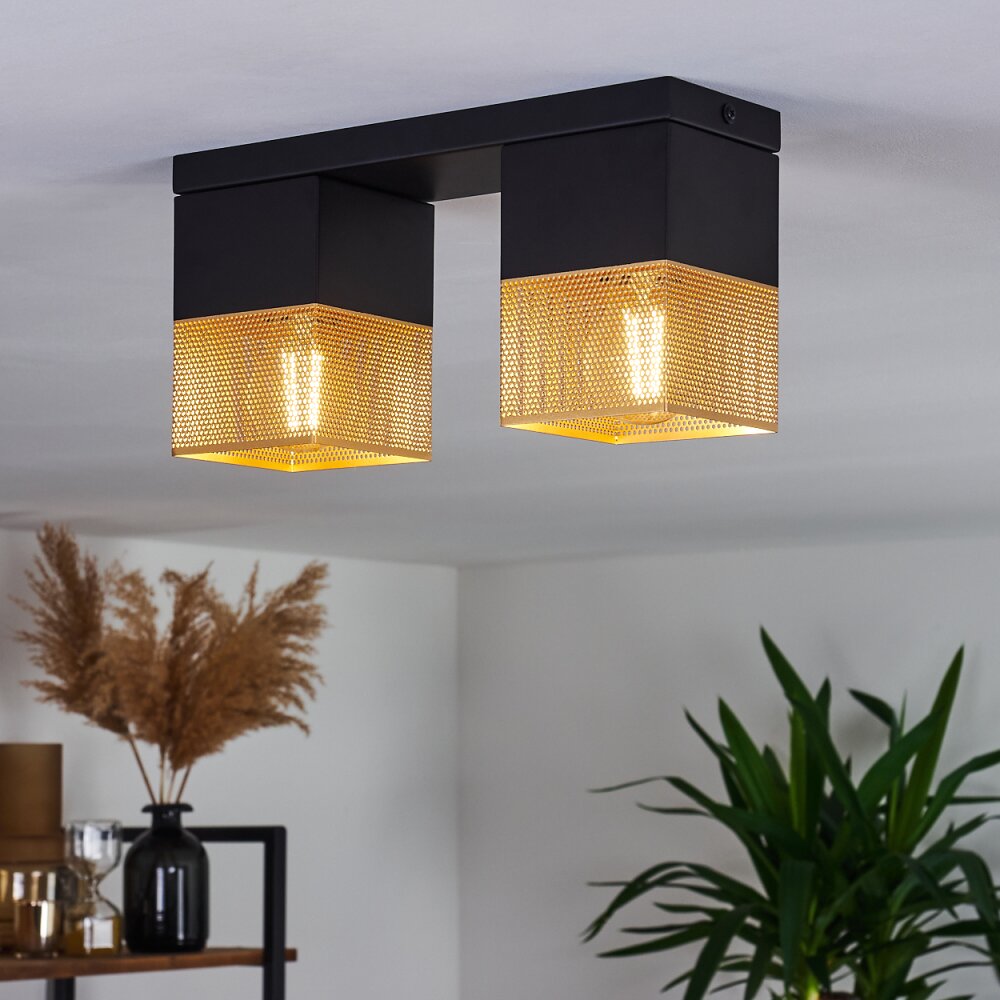 Armenie Deckenleuchte Gold, Messing, Schwarz, 2-flammig main product photo