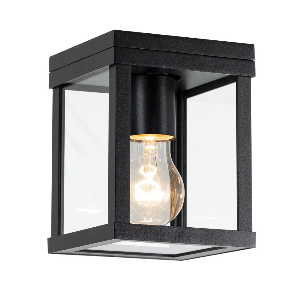 KS Verlichting Huizen Außenwandleuchte Schwarz, 1-flammig main product photo