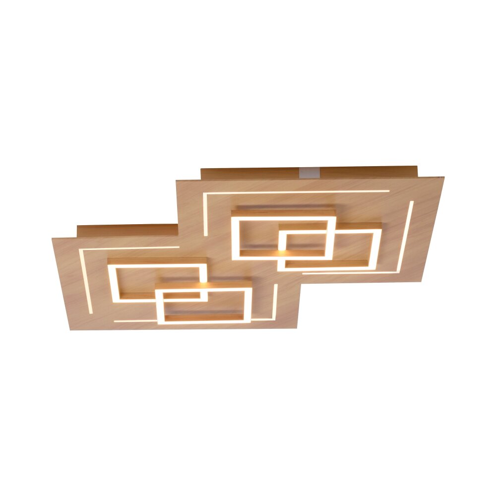 Paul Neuhaus Q-LINEA Deckenleuchte LED Holz hell, 8-flammig, Fernbedienung main product photo