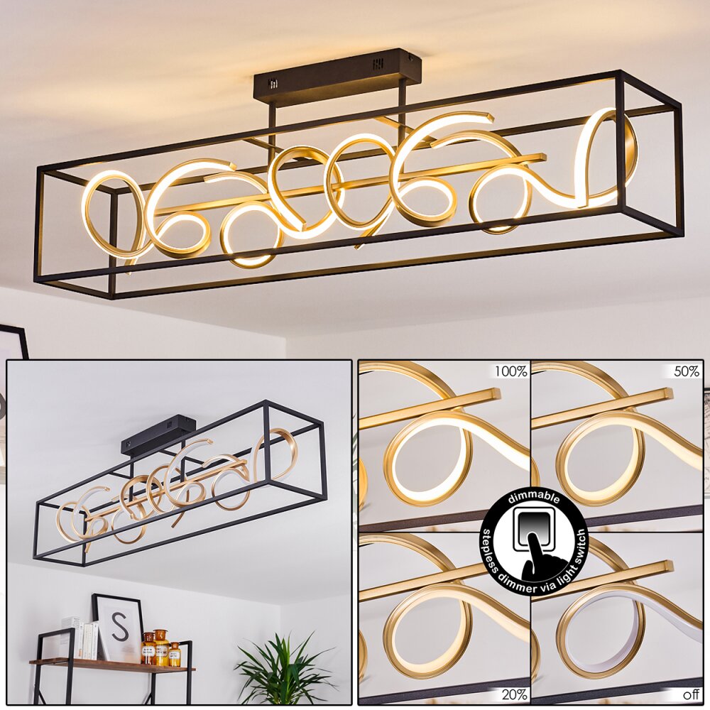 Pericos Deckenleuchte LED Gold, Schwarz, 4-flammig main product photo