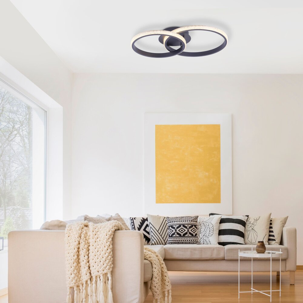 Leuchten Direkt MUSA Deckenleuchte LED Schwarz, 2-flammig main product photo