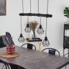 Cool Spring Pendelleuchte Holz dunkel, Schwarz, 4-flammig