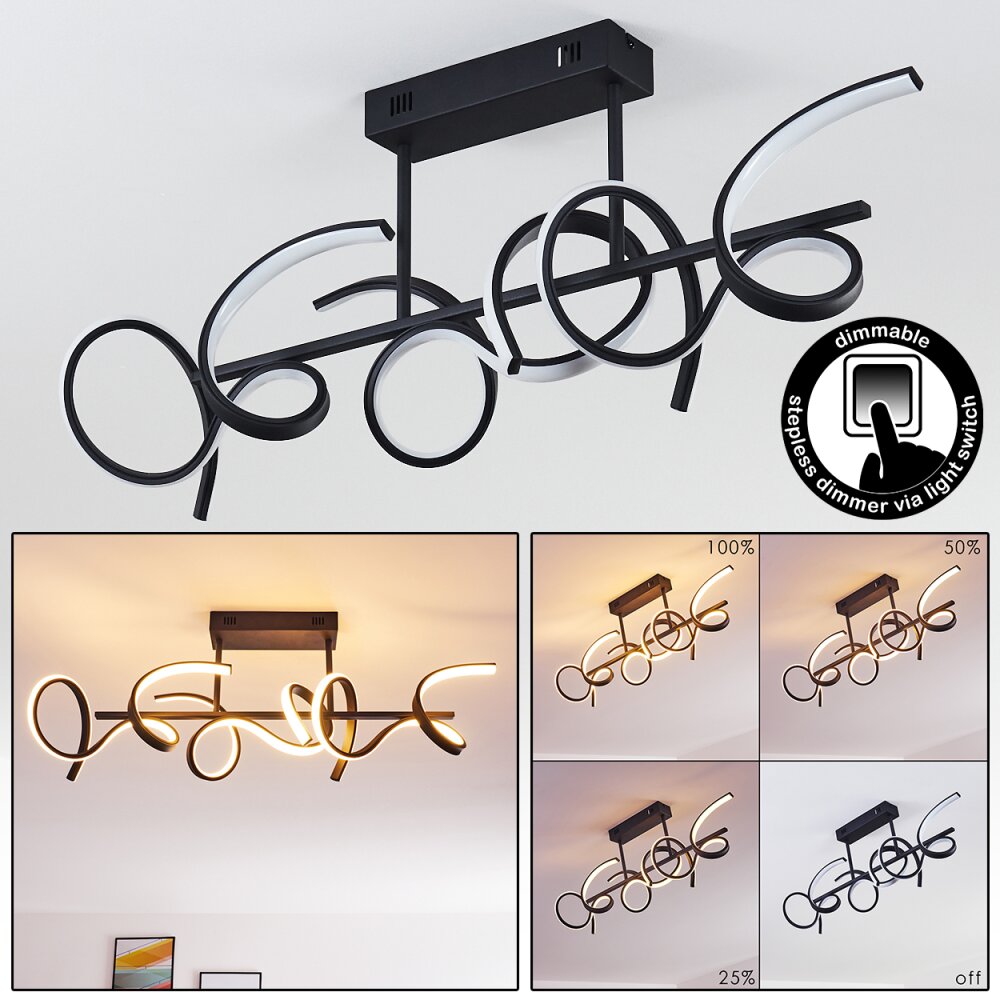 Gora Deckenleuchte LED Schwarz, 3-flammig main product photo
