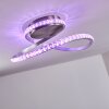 Saginaw Deckenleuchte LED Nickel-Matt, 1-flammig, Fernbedienung, Farbwechsler