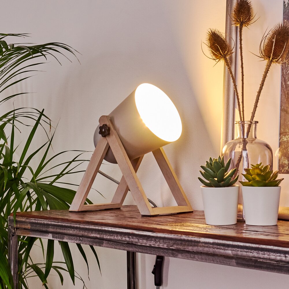 Novilly Tischleuchte Holz hell, 1-flammig main product photo