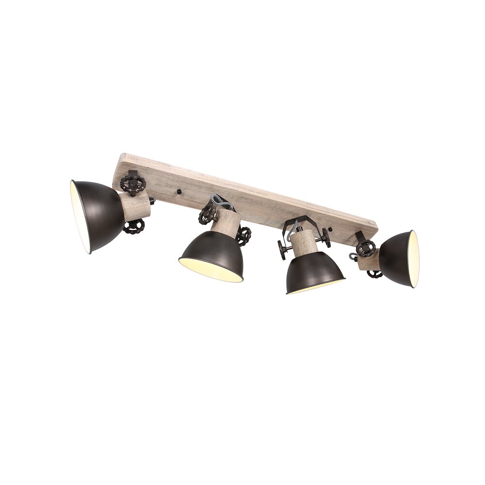 Steinhauer Gearwood Deckenspot Anthrazit, Holz dunkel, 4-flammig main product photo
