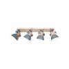 Steinhauer Gearwood Deckenspot Grau, Holz dunkel, 4-flammig