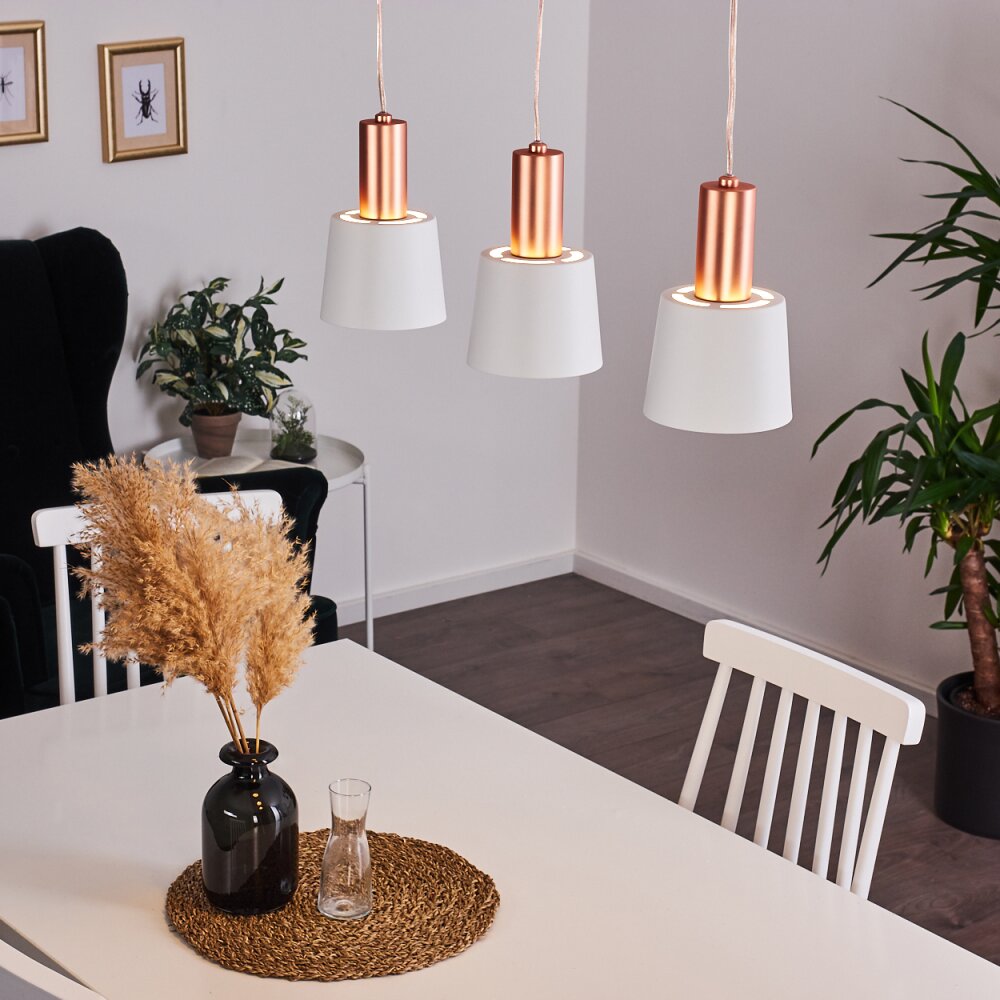 Altamiros Pendelleuchte Kupferfarben, Weiß, 3-flammig main product photo