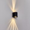 Mora Außenwandleuchte LED Schwarz, 2-flammig