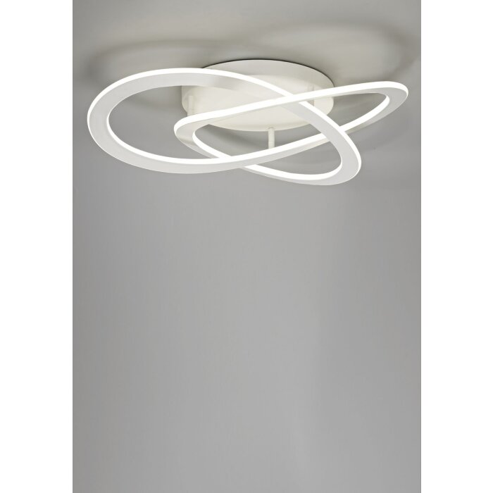 Mantra Iluminación Sabina Deckenleuchte – Ø 31 Cm, Aus Eisen Und Stoff In Braun, Für 2x E27 Lampen (max. 20 W LED)