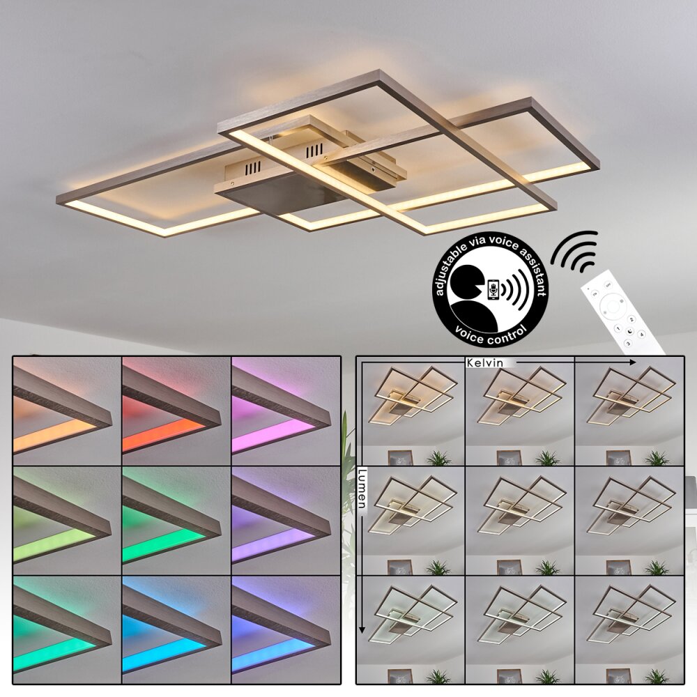 Momahaki Deckenleuchte LED Chrom, 1-flammig, Fernbedienung main product photo
