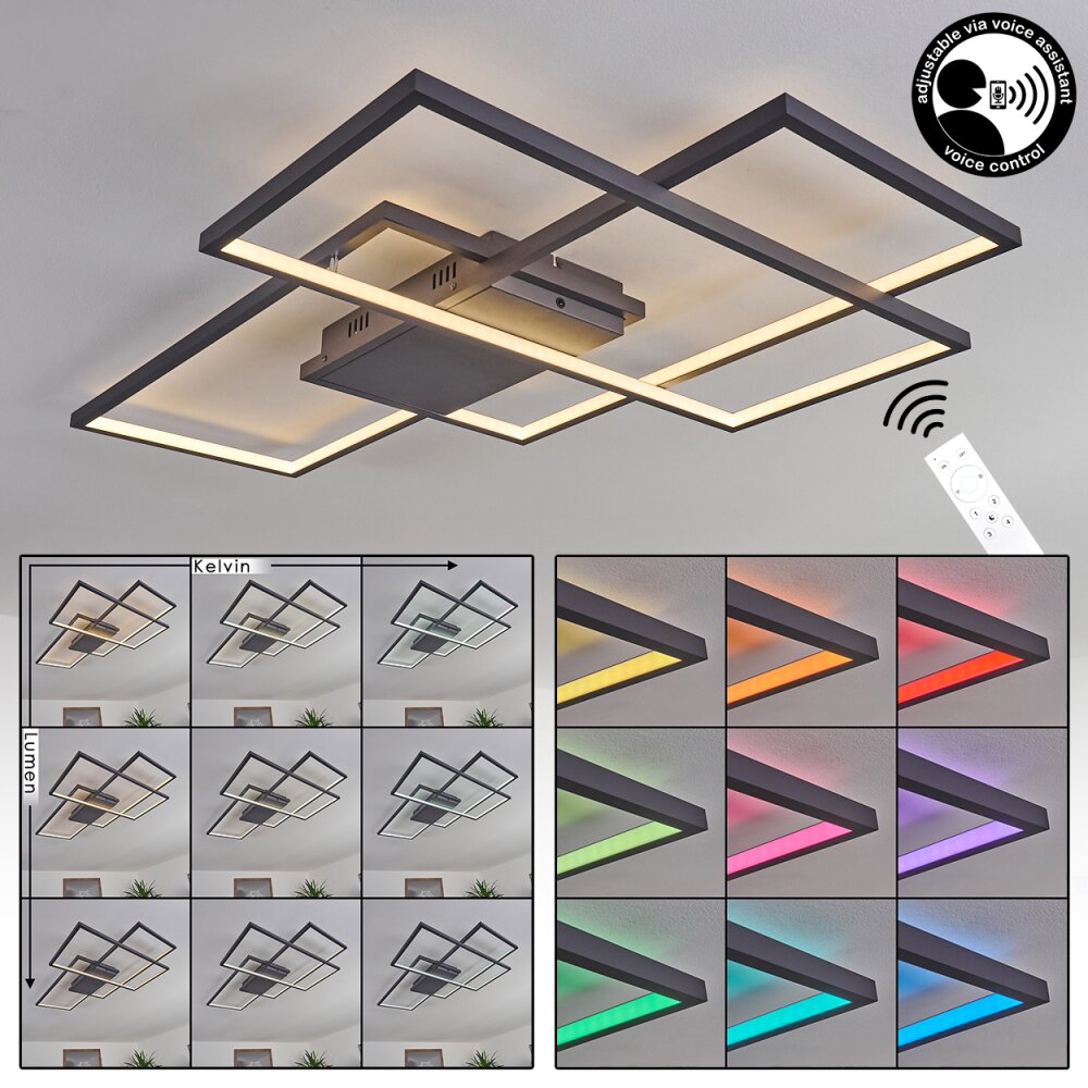 Momahaki Deckenleuchte LED Anthrazit, 1-flammig, Fernbedienung main product photo