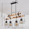 Gondo Hängeleuchte Holz dunkel, Schwarz, 4-flammig