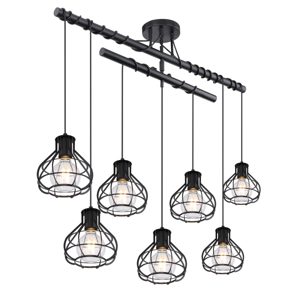 Globo CLASTRA Deckenleuchte Schwarz, 7-flammig main product photo