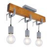 Globo LUDI Deckenleuchte Grau, Holz dunkel, 3-flammig