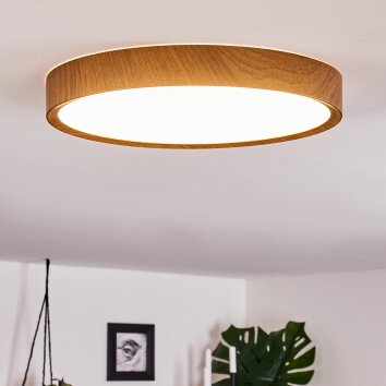 Nexo Deckenleuchte LED Holzoptik, Weiß, 1-flammig